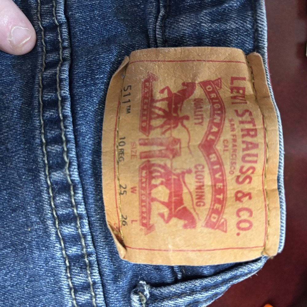 Levi's 511 Boys‎ Denim Blue Jeans Straight Leg Medium Wash 10 Reg 25x26 EUC - Picture 5 of 6